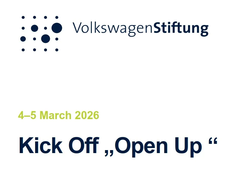 VolkswagenStiftung Kick Off "Open Up" event poster, 4–5 March 2026