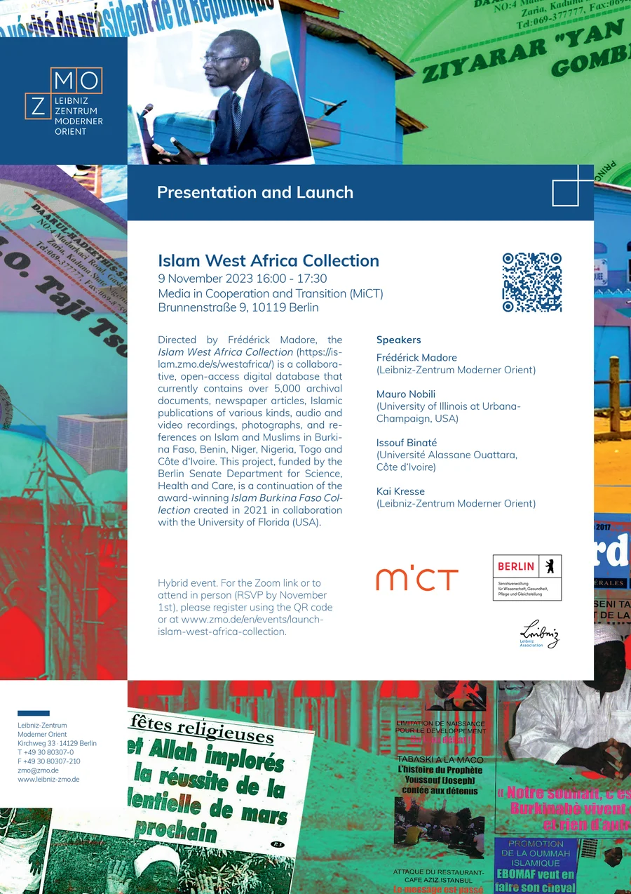Poster for the launch of the Islam West Africa Collection