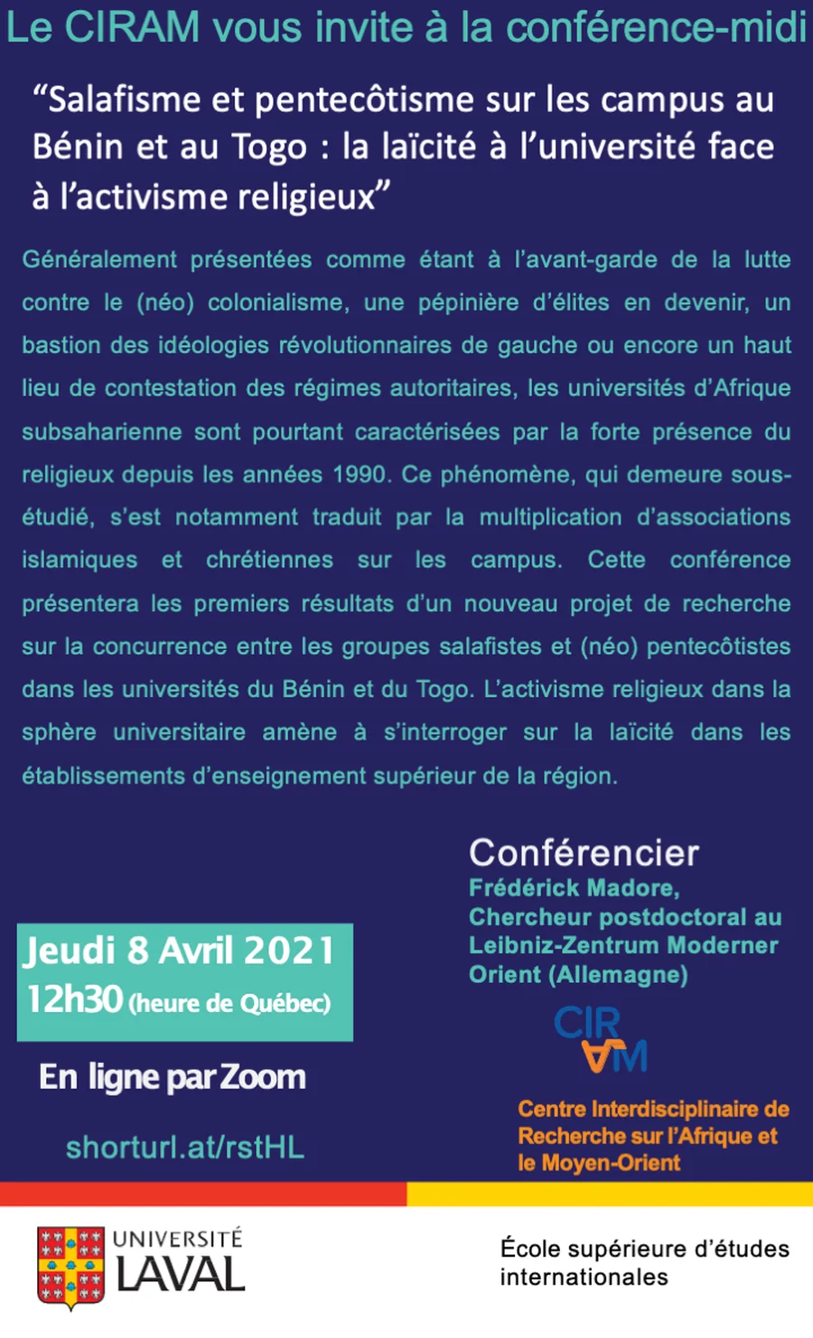 Salafisme et pentecôtisme sur les campus au Bénin et au Togo: la laïcité à l'université face à l'activisme religieux
