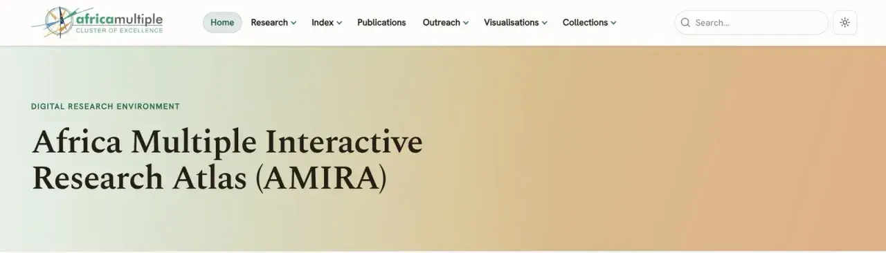 Masthead of the Africa Multiple Interactive Research Atlas (AMIRA)